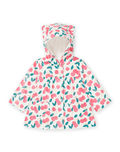 Impermeabile con cappuccio e stampa ciliegie RISUNIMP / 23SG09J4IMP001