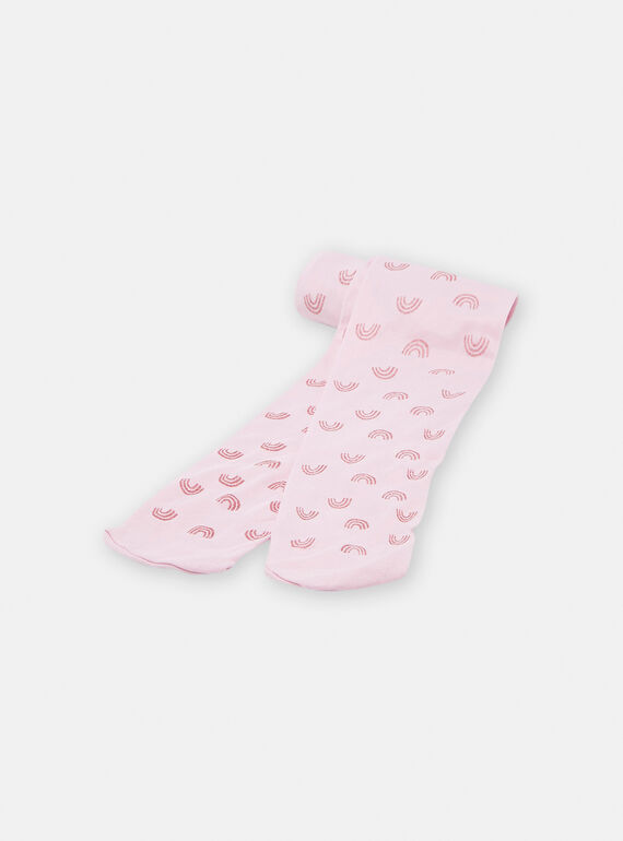 Collant rosa con stampa arcobaleno bambina TYAJOSCOL2 / 24SI0181COLH705