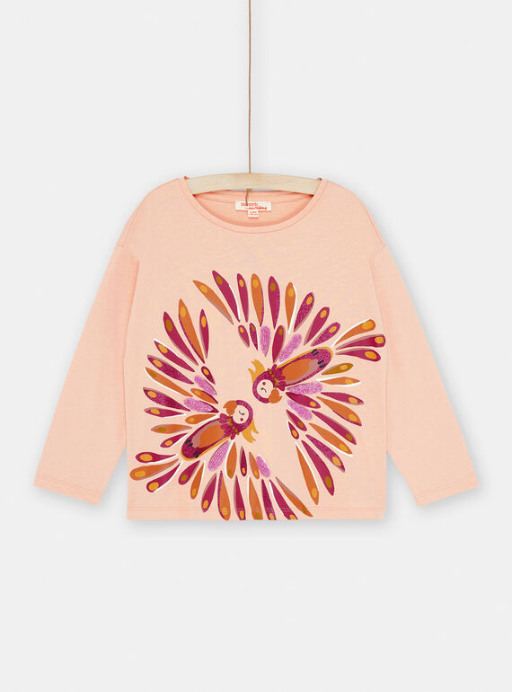 T-shirt rosa con motivo pappagalli SACOUTEE4 / 23W901L4TMLD329