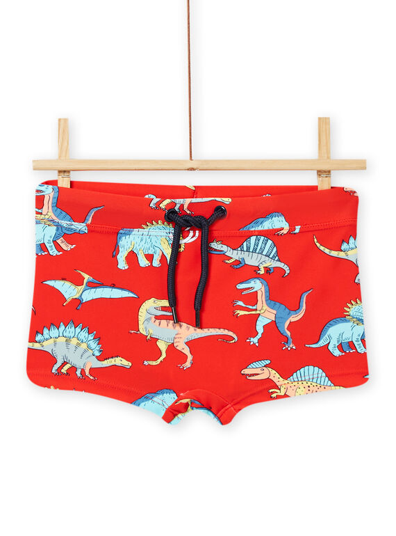 Costume da bagno rosso aranciato con stampa dinosauri bambino NYOMERSHODIN / 22SI02L4MAIF527