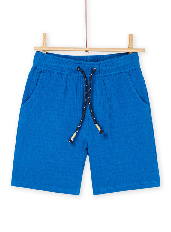 Bermuda blu inglese in garza di cotone ROBALBER1 / 23S902W3BER702