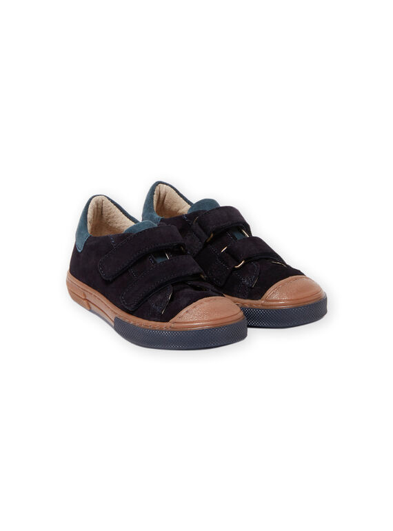 Sneakers scamosciate navy e cammello bambino MOBASART / 21XK3651D3F070