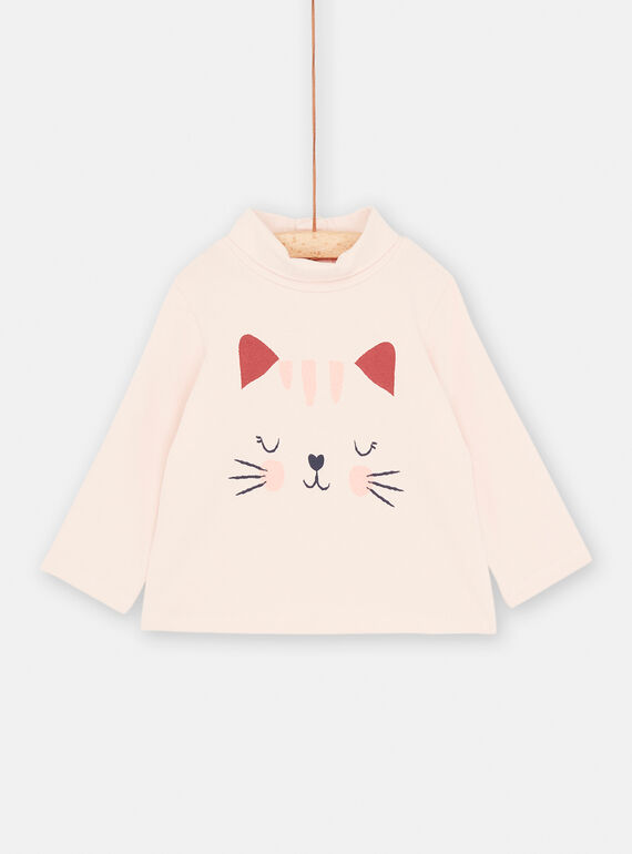 Dolcevita rosa con collo alto neonata SIJOSOUPRIB4 / 23WG09N4SPLD310