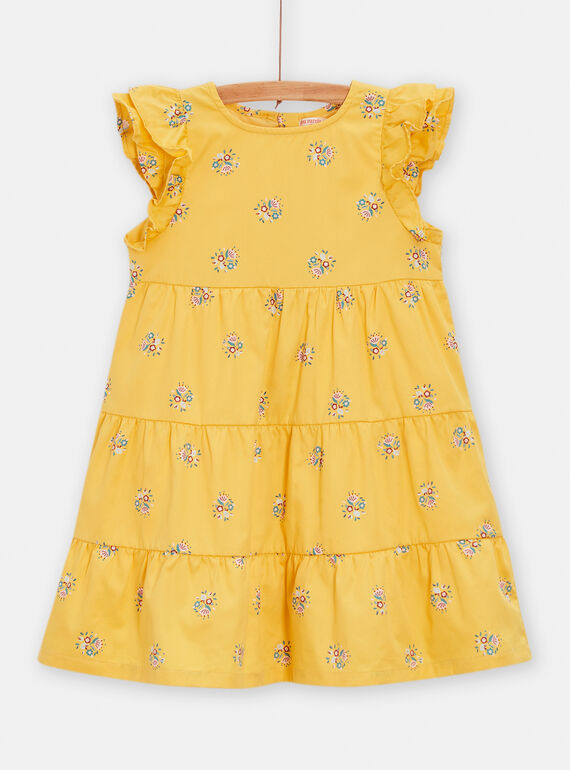 Abito giallo con stampa bouquet di fiori bambina TAJAROB4 / 24S90112ROB104