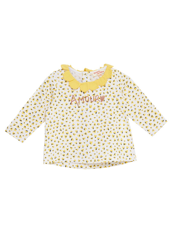 T-shirt maniche lunghe con stampa e colletto neonata JITROBRA / 20SG09F1BRA000