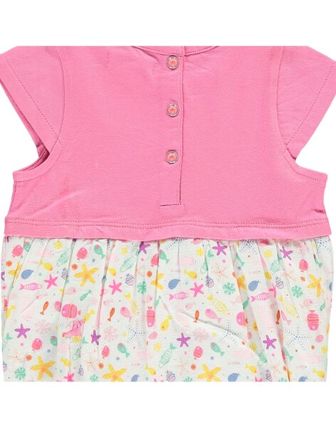 Baby girls' romper in two fabrics CIMABAR2 / 18SG09U2BAR313