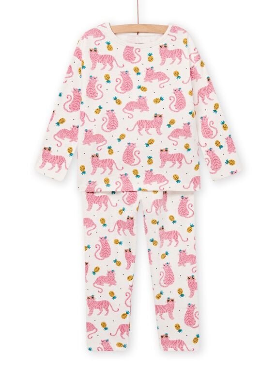 Completo pigiama ecrù melange bambina NEFAPYJTIG / 22SH11E3PYJ006