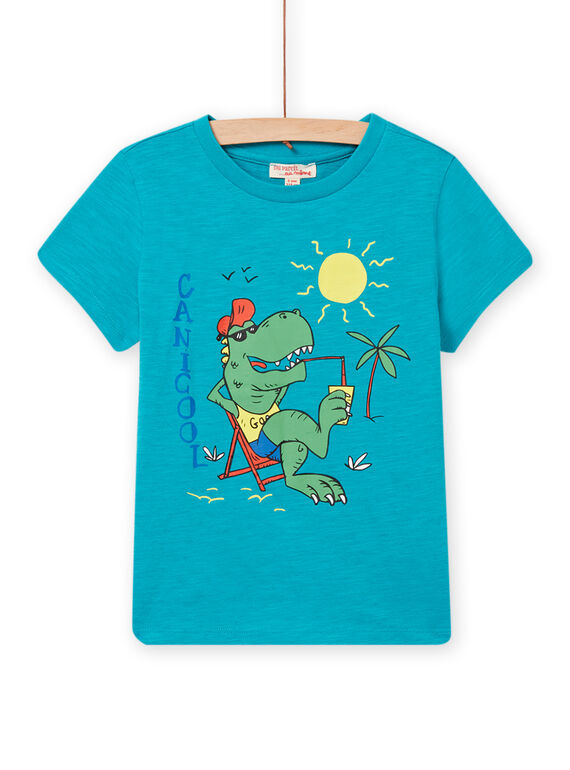 T-shirt verde acqua con motivo dinosauro in ferie bambino NOJOTI2 / 22S90272TMCC242