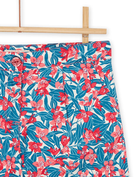 Shorts blu e rosa con stampa a fiori RABLESHORT / 23S90131SHO001