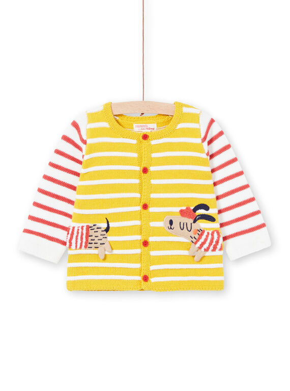 Cardigan a righe giallo neonato LUNOGIL / 21SG10L1GIL106