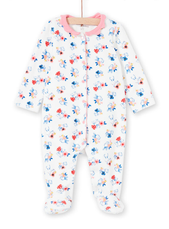 Tutina corredo bambina ecrù con stampa conigli LEFIGRET2 / 21SH1357GRE001