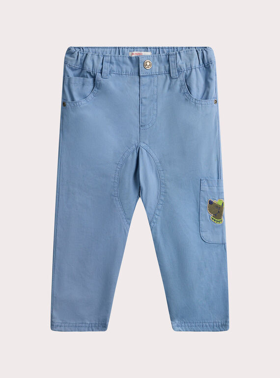 Pantaloni blu per neonato con fantasia con cani VUGAPAN1 / 24WG1012PANC237
