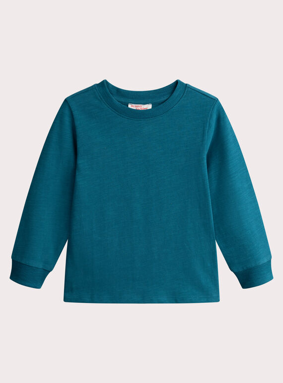 T-shirt turchese scuro per ragazzo  VOJOTIRIB2 / 24W902I6TMLC235