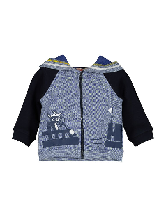 Cardigan con cerniera e cappuccio neonato FUCOHOJOG / 19SG1082GIL099