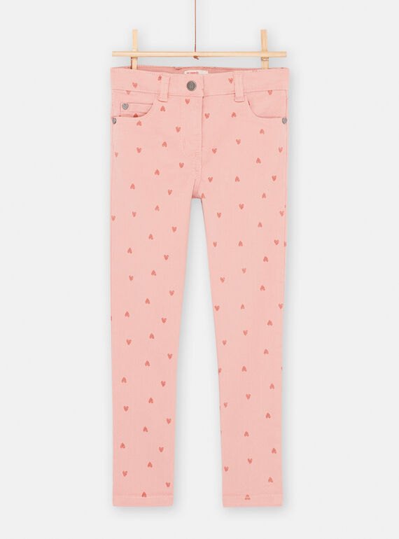 Jeans rosa tea con stampa cuore bambina SAJOPANT2 / 23W901G1PAND329