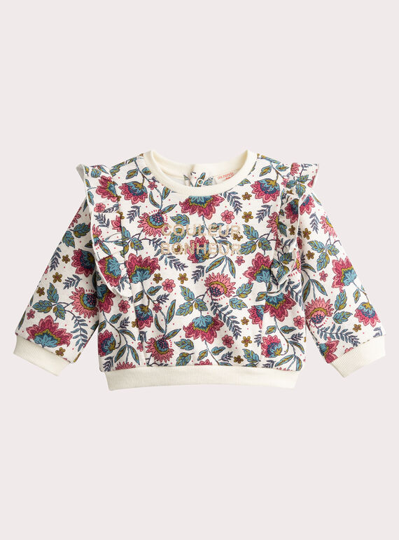 Felpa con stampa floreale per bambina  VIKLISWE / 24WG0941SWE001