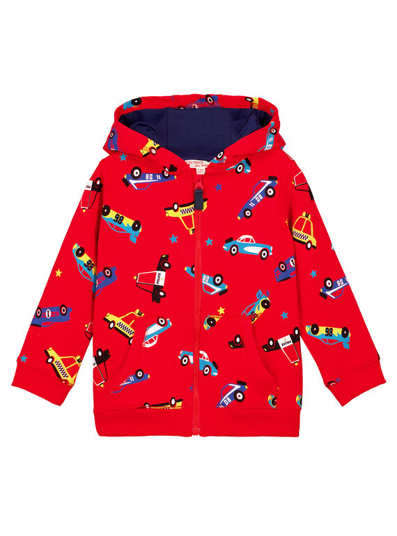 Cardigan Felpato con Stampa Rosso GOSANGIL2 / 19W902C1GIL505