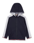 Giacca sportiva con cappuccio blu e grigio melange POJOJOH1 / 22W902D3JGH705