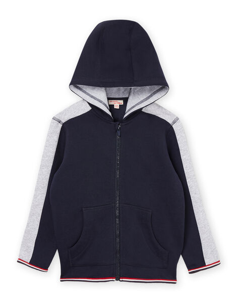 Giacca sportiva con cappuccio blu e grigio melange POJOJOH1 / 22W902D3JGH705