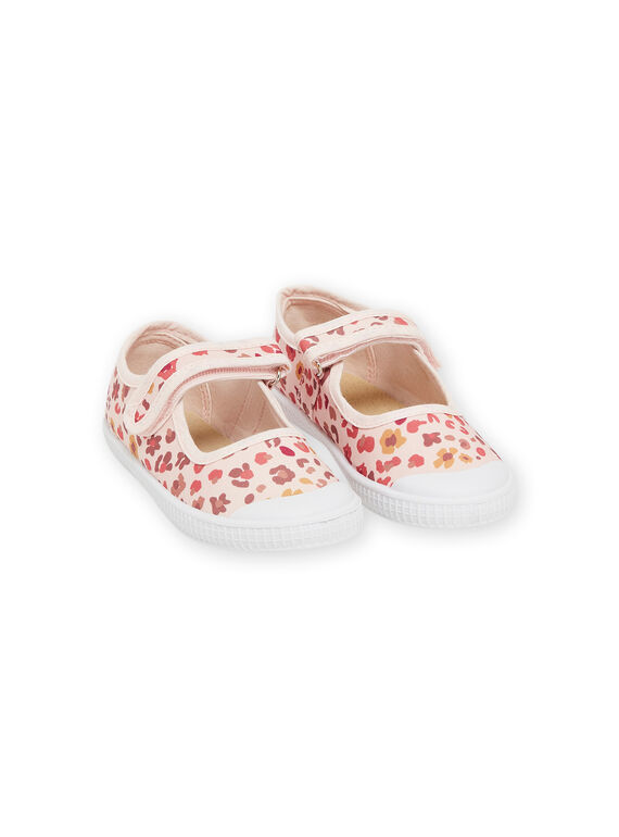Scarpe baby rosa in tela con stampa leopardo RATOILEOP / 23KK3573D17415