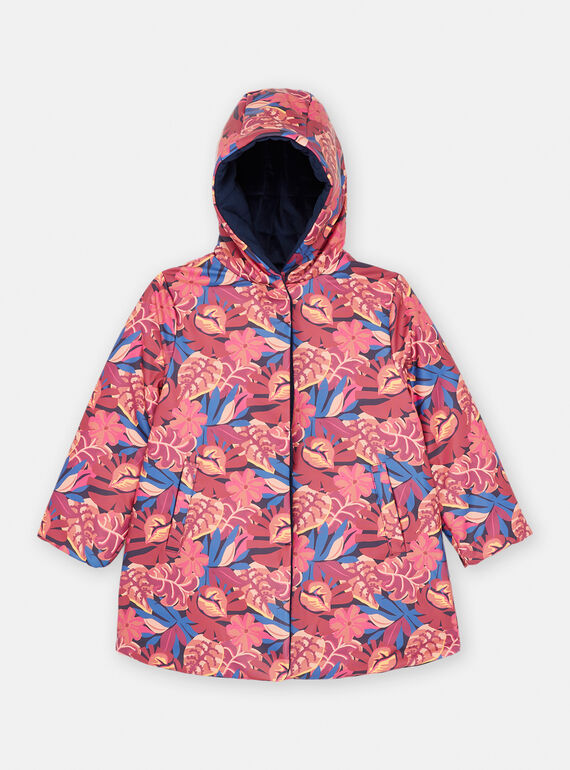 Parka navy e rosa double face bambina SAVELPARKA / 23W901C2PAR070