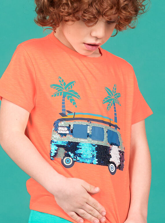 T-shirt arancione fluo bambino LOBONTI2 / 21S902W5TMCE411