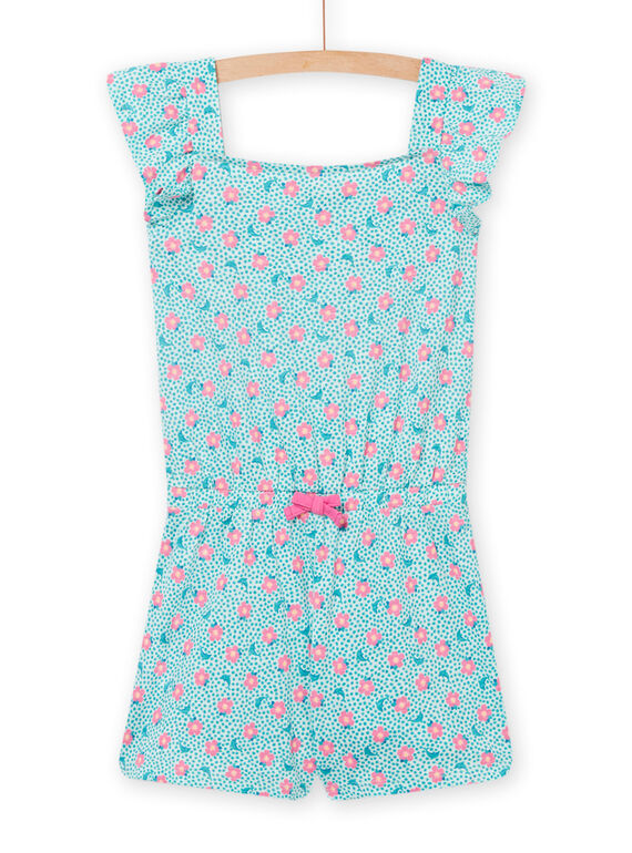 Tuta corta con stampa a fiori, delfino e pois blu bambina NAFICOMB / 22S901U1CBL219