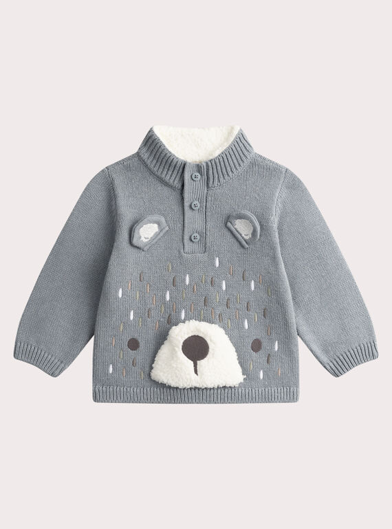 Maglia blu con figura d'orso per neonato VUPERPUL / 24WG10R1PULC202