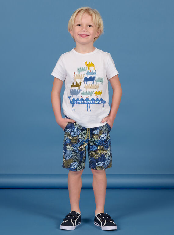 Bermuda blu con stampa foglia bambino NOSANBER1 / 22S902S2BER705