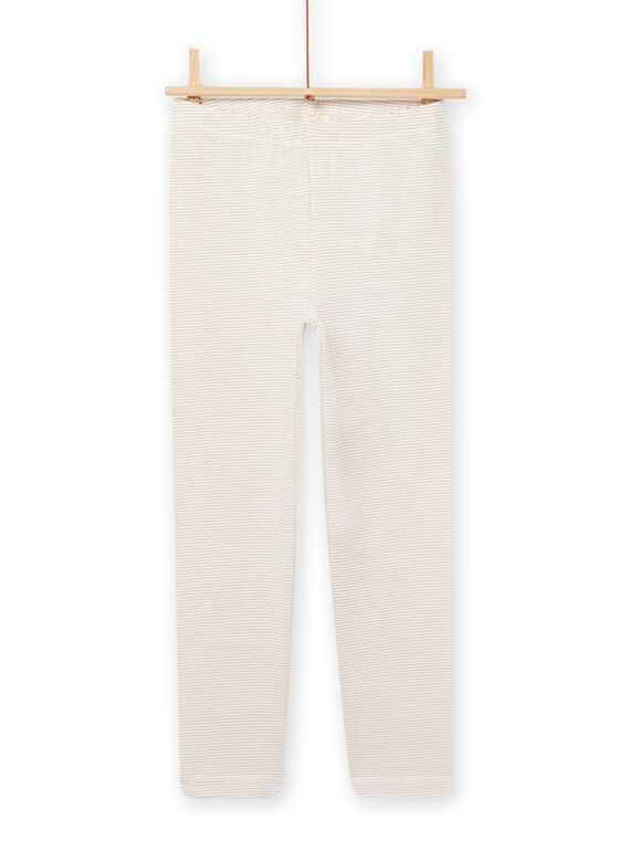Leggings ecrù a righe e dettagli lurex bambina NYAJOSLEG6 / 22SI0162CAL001