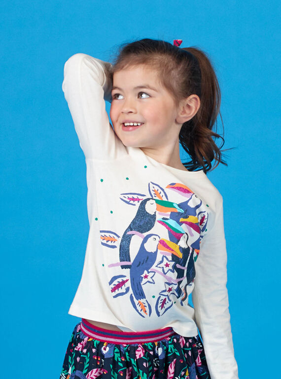 T-shirt maniche lunghe stampa tucani LANAUTEE2 / 21S901P2TML001