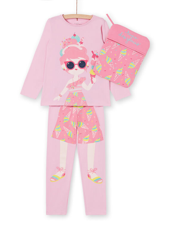Completo pigiama t-shirt e leggings rosa bambina LEFAPYJICE / 21SH11S3PYGD303