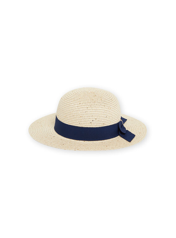 Cappello di paglia con nastro blu bambina NYASOHAT1 / 22SI01Q1CHA009