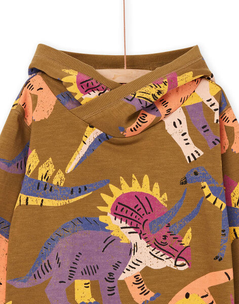 Felpa con tessuto felpato con cappuccio e stampa dinosauri ROMAGSWE / 23S902T1SWEG631
