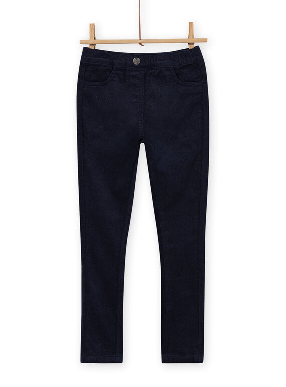Jeggings in velluto a costine navy bambina MAJOVEJEG1 / 21W901N6PAN070