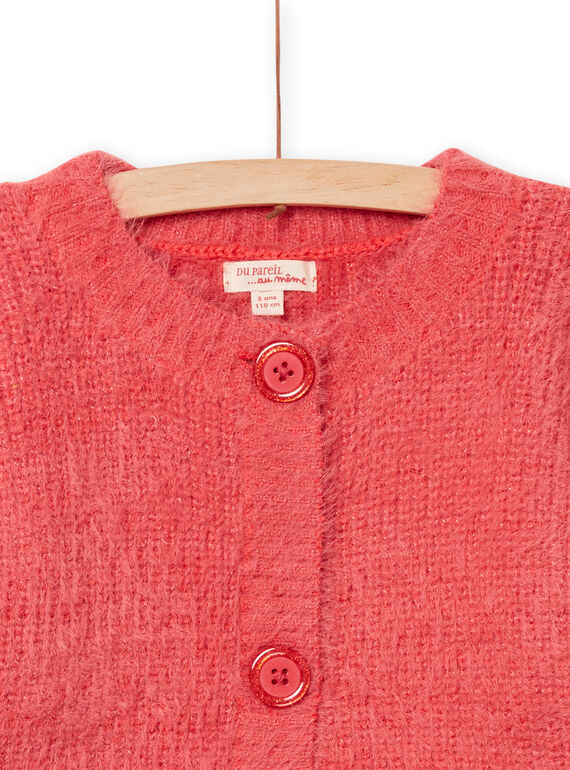 Cardigan in maglia arancione bambina NAVICAR / 22S901M1CAR409