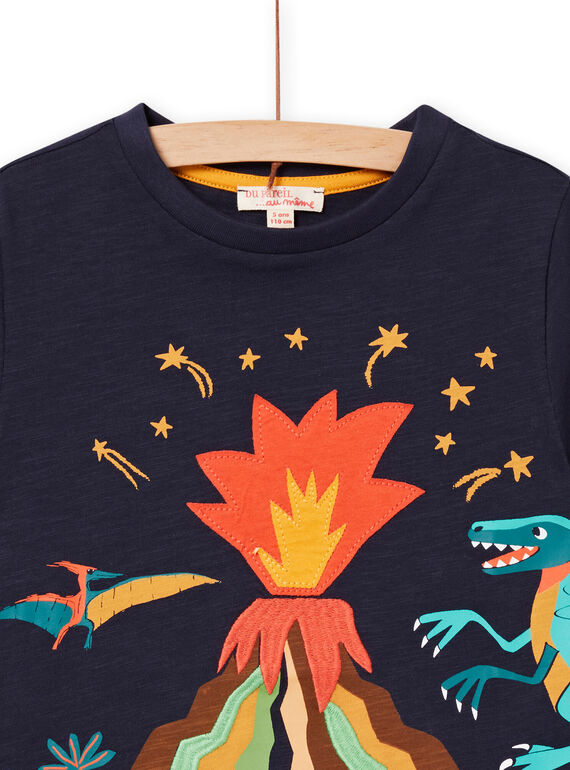 T-shirt con motivo fantasia a maniche corte blu notte bambino NOWATI3 / 22S902V3TMC705