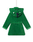 Vestaglia verde con cappuccio stampa coccodrillo bambina NEGOPEICRO / 22SH12G1RDCG623