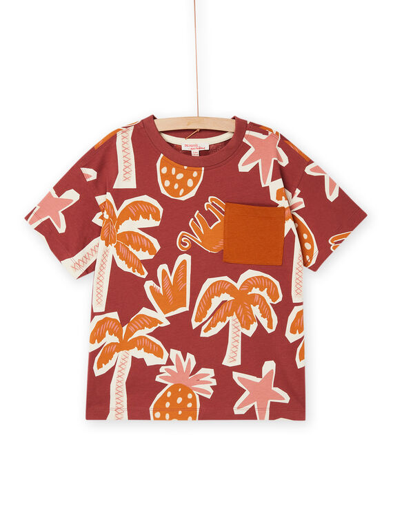 T-shirt prugna con stampa palme ROSUMTI2 / 23S902Y2TMC709