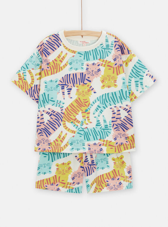 Pigiama bianco chiaro con stampa tigre per bambino TEFAPYJMIX / 24SH1156PYJ632