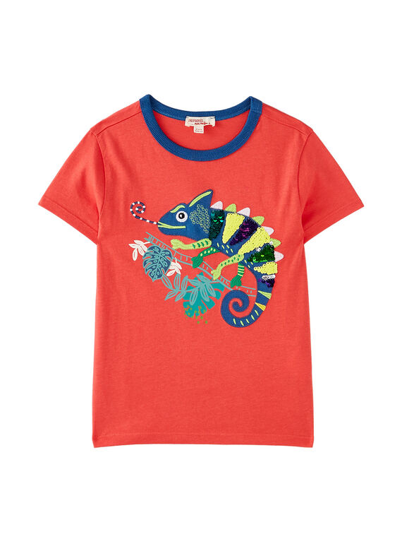 T-shirt bambino maniche corte ruggine camaleonte JOSAUTI1 / 20S902Q1TMC408