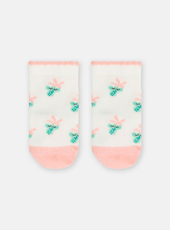 Calze bianche, rosa e verde con stampa koala neonata TYICOSOQ / 24SI09C3SOQ001