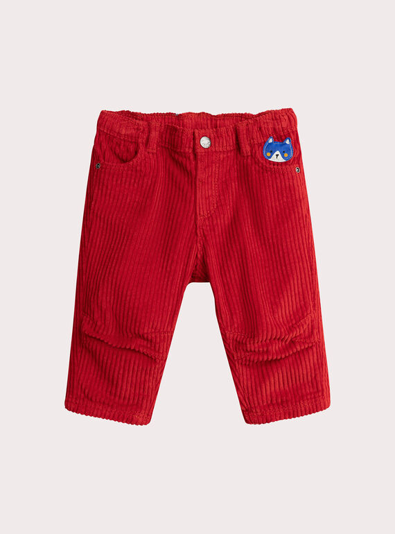 Jeans in velluto rosso per bambino VUROJEAN / 24WG10P1JEA505