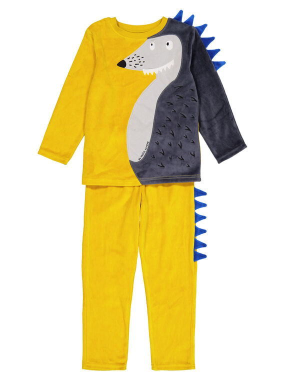 Pigiama ocra in velluto bambino GEGOPYJERI / 19WH12N7PYJB107