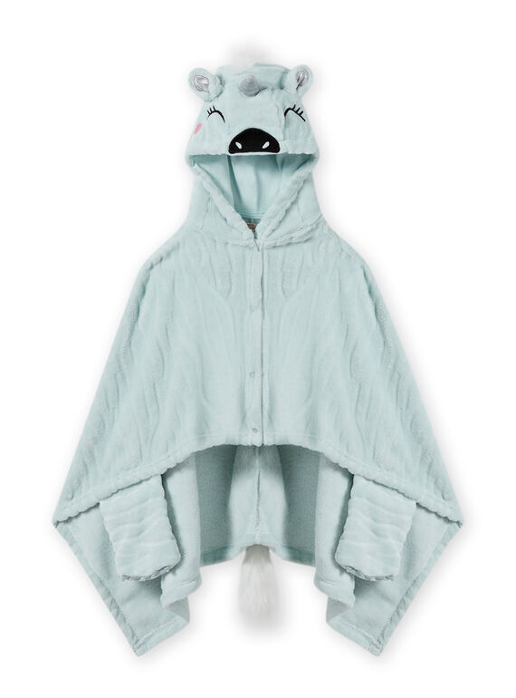 Mantella celeste con motivo zebra-unicorno bambina MEFACAPZEB / 21WH1191CPE219