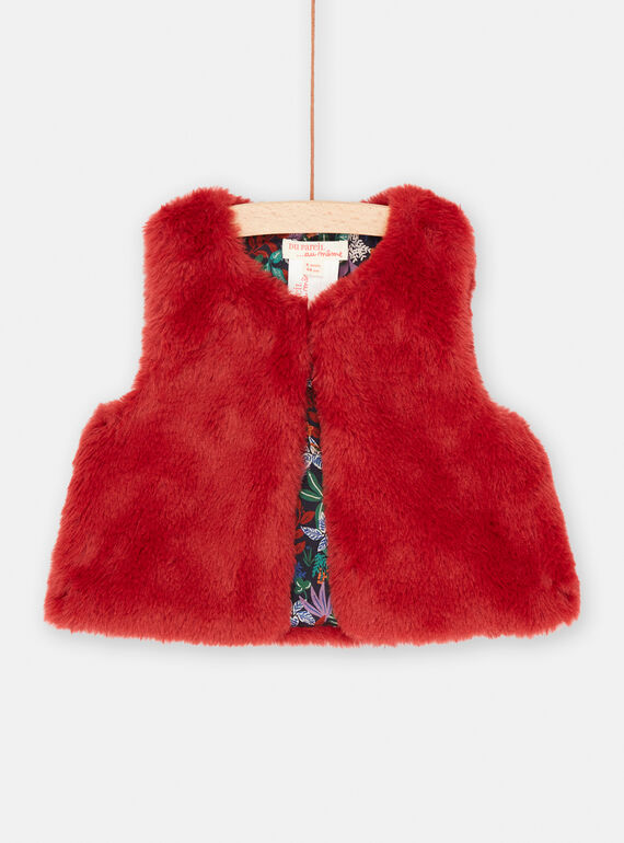 Cardigan senza maniche bordeaux neonata SIKHOCAR1 / 23WG09Q3CAR503