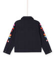 Giacca in jeans nera con maniche ricamate RAJUNVEST / 23S901U1VESC243
