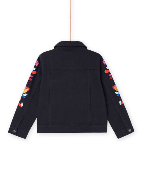 Giacca in jeans nera con maniche ricamate RAJUNVEST / 23S901U1VESC243