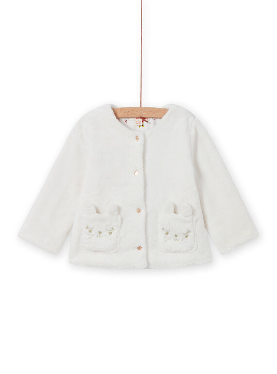 Cardigan double face ecrù neonata MIJOCAR1 / 21WG0911CAR001