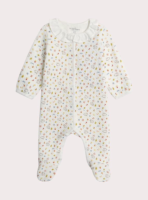 Tutina nascita con stampa e colletto con volant XOU1GRE1 / 25WF0351GRE000